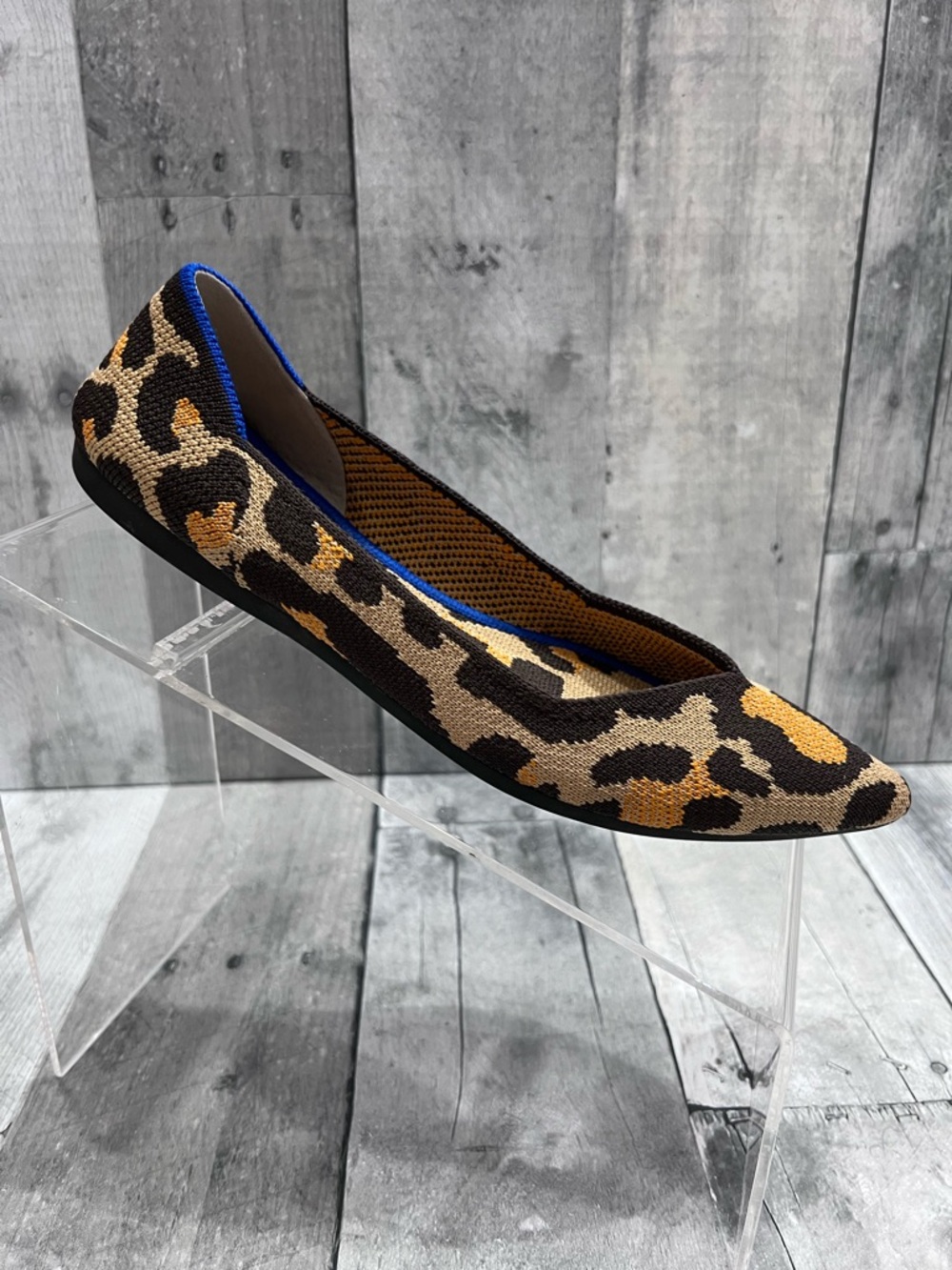 ROTHY’S The Point Retired Big Cat Leopard Slip On Ballet Flats Size 5.5